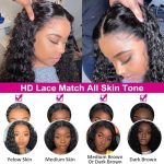 360 Lace Front Wigs Human Hair Water Wave HD Transparent Lace