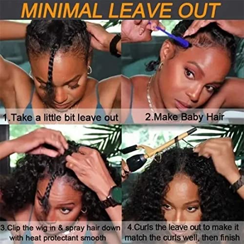 UNICE 10A Afro Kinky Curly U Part Wig – Unleash Your Natural Beauty with 1x4 Inch Leave Out and Scalp Protection