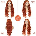 22-Inch Ginger Orange Body Wave Lace Front Wig - 350# Color, Pre-Plucked and Breathable HD Lace for an Effortlessly Chic Look