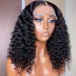 14 Inch Water Wave Closure Bob Wig - 4x4 Lace Front, 12A Grade Wet and Wavy for Natural Beauty