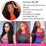 28" Deep Wave Lace Front Human Hair Wig - Natural Hairline, 180% Density, Pre-Plucked for Women