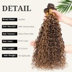 Indulge in Luscious Locks: ALHER Water Wave Ombre Human Hair - 10A Grade Soft Thick Curly Weaves in P4/27 Piano Color