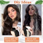 Cephermer Hair Extensions - 24" Long, Thick, and Natural Soft Hair, 7 PCS Clip-ins in Dark Brown Mix Bleach Blonde