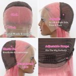 Dream in Pink: Wiggins 12 Inch Rose Pink Bob Wig - Elevate Your Style with 13x4 HD Transparent Lace and Colored Perfection