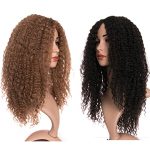 Refrescante Natural Brown Afro Kinkys Curly Wig - Heat Resistant Synthetic Beauty for Everyday Charm and Special Occasions