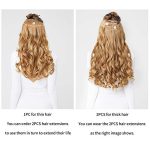 20" Ombre Curly Wave Clips-In Synthetic Hair Extensions in Light Brown to Dirty Blonde - 5 Clips, 4.5 Oz Per Piece