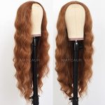 Long Wavy Hair Ginger Color Synthetic Lace Front Wigs