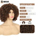 Get the Party Started with a Vibrant 10-Inch Afro Kinky Curly Wig - Synthetic Chic for Every Occasion!