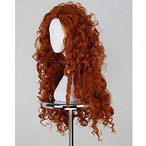 Women's Fluffy Wavy Merida Wig - Perfect for Halloween, Cosplay, and Costume Parties