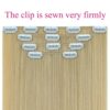 Blond Clip Hair Extensions 22" Straight Hair Pieces Synthetic 18"wavy Cheap Natural Fluffy&Not Tangled