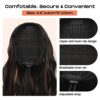 SEIKEA 26" Highlight Drawstring Ponytail Extension - Effortless Wavy Clip-in Hairpiece for Natural Soft Synthetic Hair Volume in Chocolate Brown with Blonde Highlights