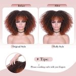 Hanne Fashion Kinky Curly Wig with Bangs - Ombre Auburn Afro Bomb Curly Wig for a Charming Daily Look