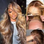 TXIXS 26 Inch Wear and Go Ombre Lace Front Wig - Glueless, Pre-Plucked, and Perfect for Effortless Style