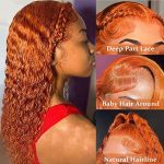 Ginger Curly Lace Front Wigs – 20 Inch True to Length Deep Wave Wig for a Charming Transformation