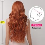 Allbell's Long Orange Wig - Stylish Body Wave Synthetic Beauty with Bangs