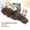 Long Wavy Clip-in Synthetic Hair Extension - Chestnut Brown 4pc Thick Hairpieces for Luxurious and Natural 20-inch Hair Extensions (8/10)