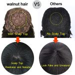 18-Inch Afro Kinky Curly Human Hair Wig - Glueless and Realistic Scalp Top Wig with Bangs for Black Women
