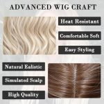 Long Ombre White Blonde Wavy Wig - Premium Synthetic Fiber for Daily Glam or Cosplay Magic