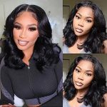 Douyin Bob Wig - 14 Inch HD Lace Front Human Hair Wig, Pre-Plucked, and Glueless for Ultimate Comfort and Style