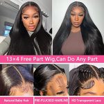 Daparo 26-inch Straight Lace Front Wigs - 180% Density Brazilian Virgin Human Hair for Natural Elegance and Styling Versatility