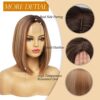 HIAYSAN's 12 Inch Honey Blonde Lace Front Wig: Embrace Everyday Glamour in a Short Bob with Side Parting