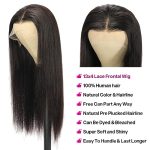 26 Inch Straight Lace Front Wigs Human Hair - HD 13x4 Transparent Lace, 180 Density, Pre-Plucked, Glueless, Unprocessed Brazilian Virgin Remy Wig for Women