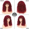 GKtineke Curly Wig: 20 Inch Long Curly Wigs with Bangs for Stunning Daily Looks and Unforgettable Cosplay Adventures in Burgundy