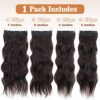 QGZ Clip-in 20-Inch Long Wavy Hair Extensions - 4PCS Brown Thick Hairpieces for Effortless Daily Party Glam