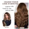 SHUOPUS Chocolate Brown Hair Extensions - 24 Inches of Clip-In Luxury for a Stunning, Long Wavy Look