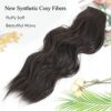 4PCS Brunette Brown Hair Extensions - Full Head, 20 Inch Long Wavy Double Weft Hairpieces for Women (Brunette Brown, 20 Inch)
