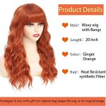 X-TRESS Ginger Wigs: 22-Inch Synthetic Natural Curly Bang Orange Wig for Black Women - Unleash Your Unique Charm