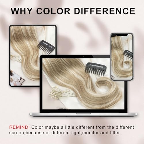 Clip in Hair Extension - 7PCS Bleach Blonde, 20 Inch Long Straight Layered Hair Extensions with Invisible Lace Weft for Women