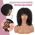 Natural Black Curly Wigs for Black Women - Full Kinky Afro Hair Wig with Bangs, Perfect for Every Occasion