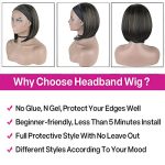 Straight Bob Headband Wig - a 10-inch blend of black and brown perfectio