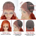 Vodari Ginger Lace Front Wigs Human Hair -180% Density Transparent HD Lace Front Wigs Human Hair, 13x4 Body Wave Lace Front Wigs Human Hair Pre Plucked with Baby Hair