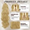 20'' Long Wavy Claw Clip Ponytail Extension - Synthetic Hair for Daily, Party, and Halloween