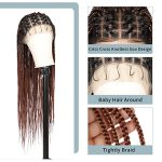 Fecihor Criss Cross Knotless Box Braided Wigs - 36" Cornrow Lace Front for Quick and Natural Million Braids Hairstyles