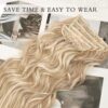 NAYOO Clip in Hair Extensions - Transform Your Look with 20 Inch Long Wavy Curly Blonde Mix Bleach Blonde Hairpieces, 6PCS for Instant Volume