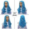 Transform Your Look with Long Light Blue with Gray Cosplay Wig for Girls and Kids – Complete with Face Stickers for an Extra Flair