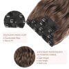 Long Wavy Clip-in Hair Extensions - 20 Inch Soft Synthetic Hairpieces for Effortless Volume and Length in Light Brown - 4PCS Kit