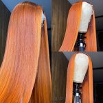 Ginger Color 13X4 HD Lace Front Wigs Human Hair Pre Plucked Hairline with Baby Hair Brazilian Remy Straight