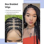 36" Kraler Micro Box Braids Wig - Knotless, Transparent Lace, and Square Base for Effortless Style
