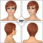 Hair Glueless Wear and Go Wig Ginger Pixie Cut Human Hair Wigs for Black Women Short