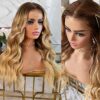 Fugady's Honey Blonde Lace Front Wig – Synthetic, Wavy, and Heat Resistant for Effortless Elegance