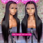 13x4 Straight HD Lace Front Wigs Human Hair - Pre Plucked, 10A 180 Density, Natural Black Color, Transparent Lace Frontal Wigs for Black Women (24 inch)