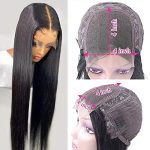 Brazilian Straight Human Hair Lace Front Wigs - 4x4 Closure Elegance at 24 Inches