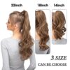 CJL HAIR 18" Curly Wavy Ponytail Extension in Black Brown - Instant Glamour with Wrap Around Clip-In Synthetic Hairpiece