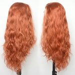 360 Copper Red Natural Wavy Lace Front Wig - Transform Your Look with 22 Inches of Glamorous Heat Fiber Hair