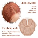 BrownBomb Ginger Synthetic Lace Front Wig - Pre-Plucked, Ready to Wear, and HD Glueless 13X5X1 for a Vivacious Look