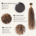 Indulge in Luscious Locks: ALHER Water Wave Ombre Human Hair - 10A Grade Soft Thick Curly Weaves in P4/27 Piano Color